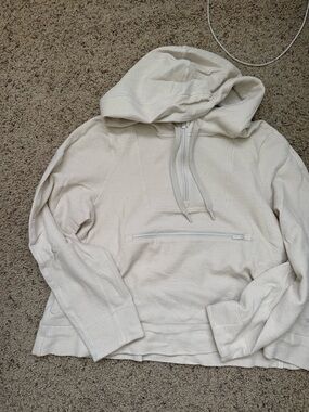 Lululemon Textured Half Zip Hoodie Bone
